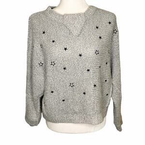 Vintage Havana Gray  Dolman Sleeves Blue Stars Sweater